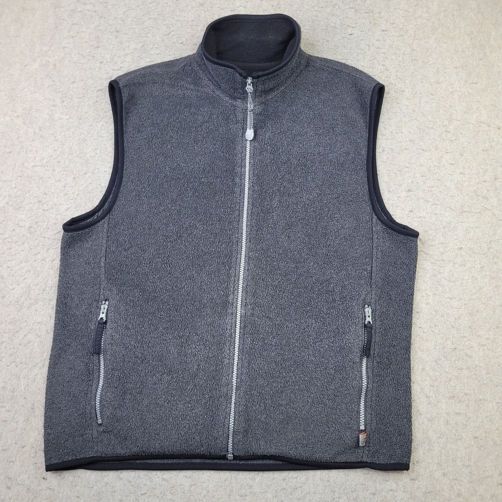 IZOD PerfomX Vest Mens M‎ Full Zip Gray Mock Neck Fleece Golf Performance
